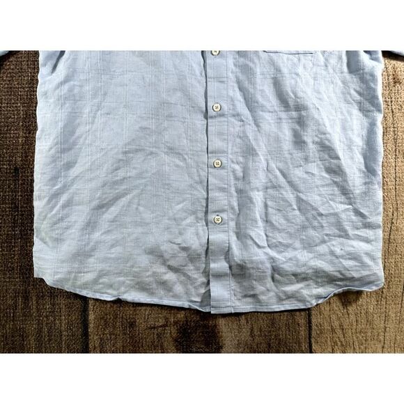 Tommy Bahama Shirt Long Sleeve Button Down Men's Large Blue Linen Blend - Picture 3 of 8